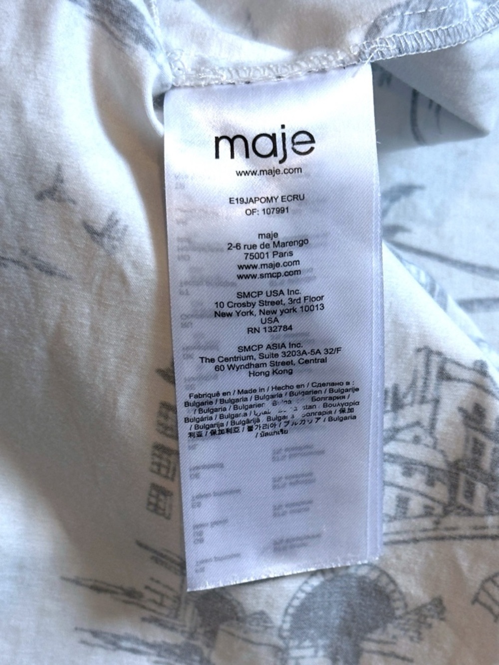 Maje Japomy Parisian Toile Printed A-Line Button Midi Skirt Ecru FR40/L $295 - Picture 5 of 7